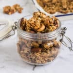 Healthy Granola Clusters in a glass jar