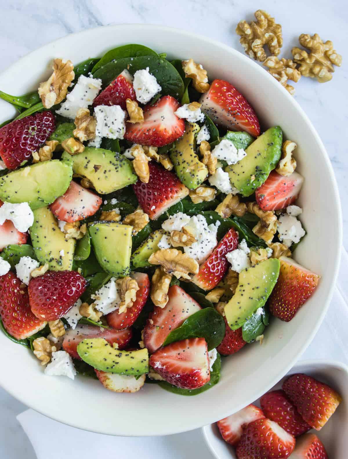 Strawberry Salad served in a bowl