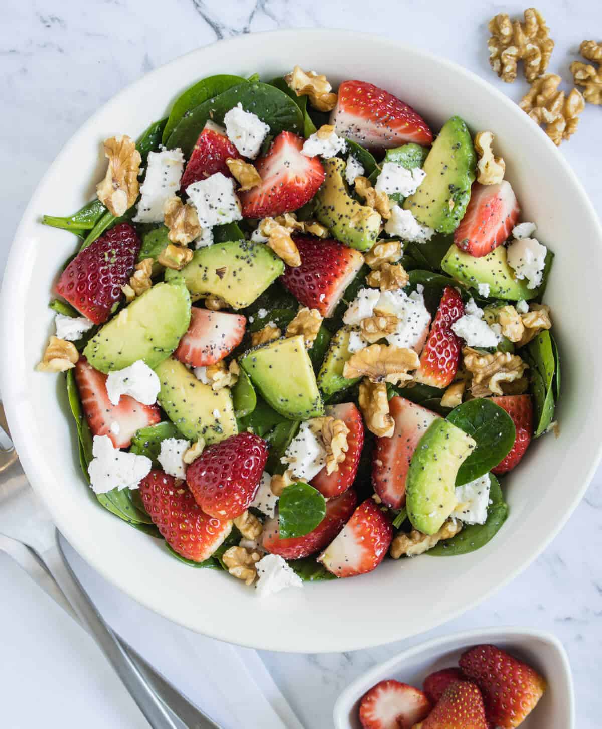 Strawberry Salad served in a bowl