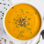 Creamy Pumpkin Soup served in a bowl