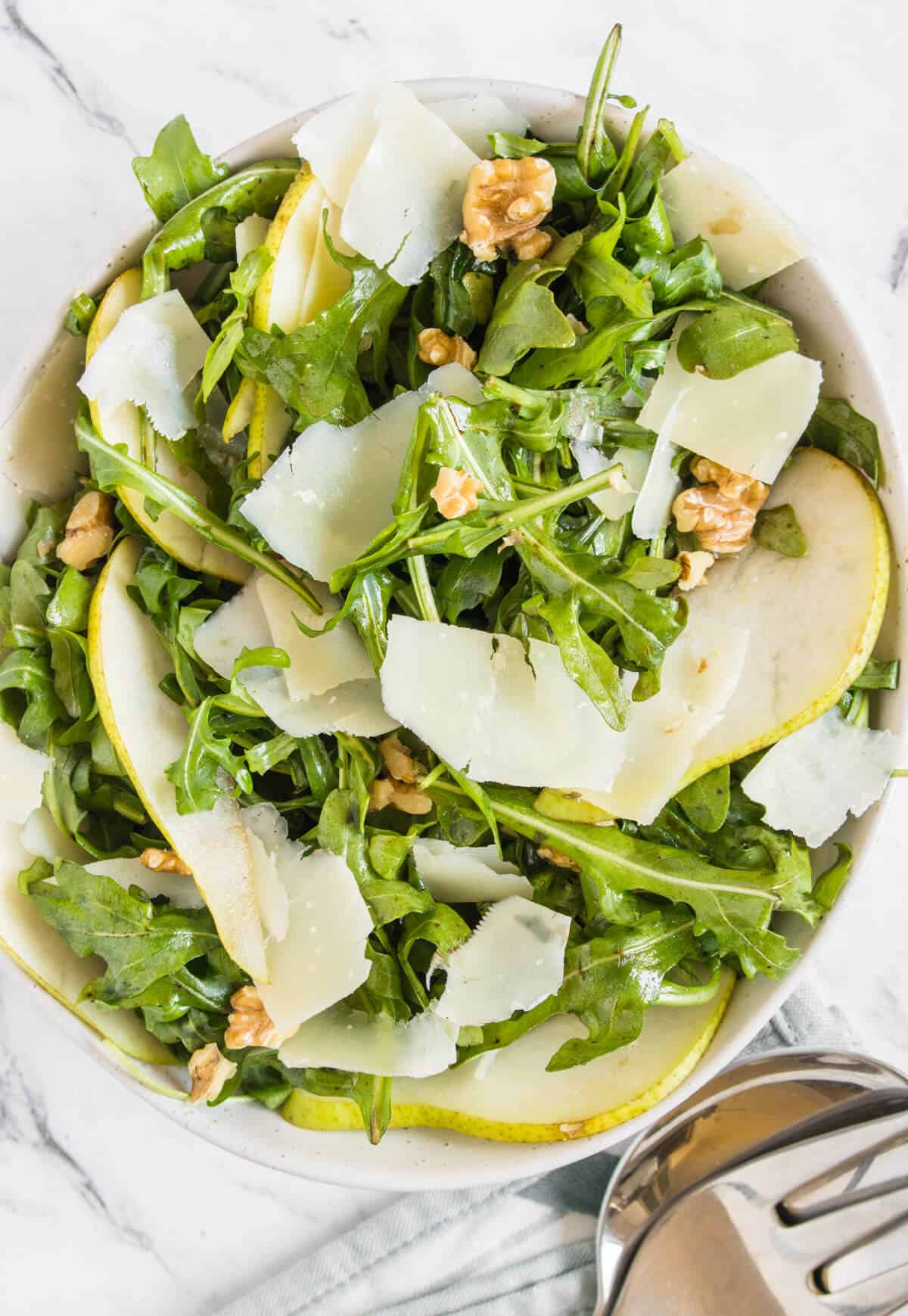 Mâche, Parmesan, Pear, and Walnut Salad Recipe