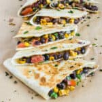 Vegetarian Quesadillas stacked on top of each other