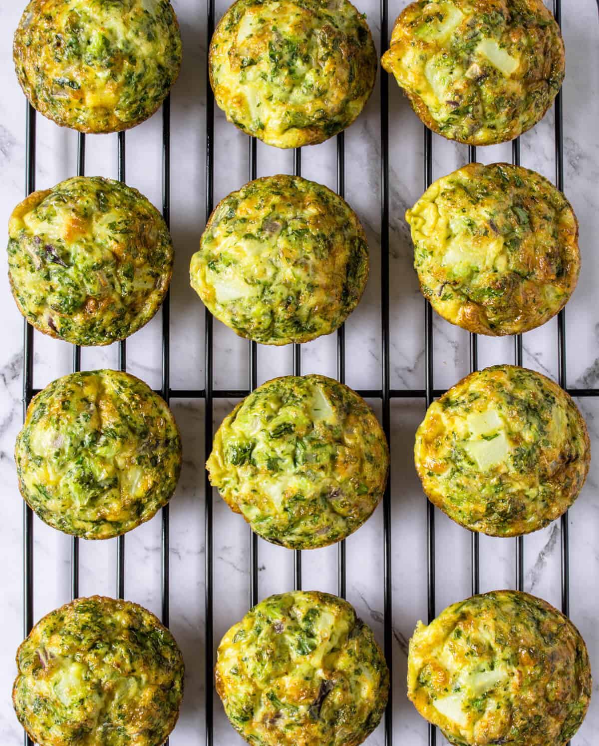 Healthy Eggs Muffins resting on a cooling rack