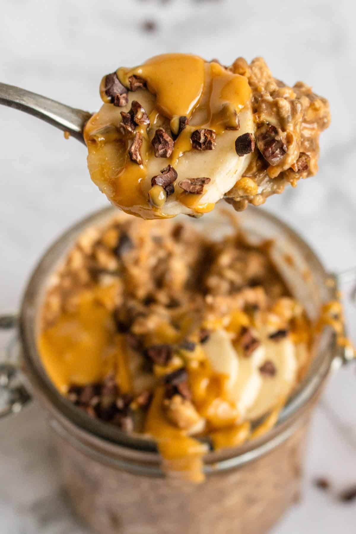 Chocolate Peanut Butter Overnight Oats • Fit Mitten Kitchen