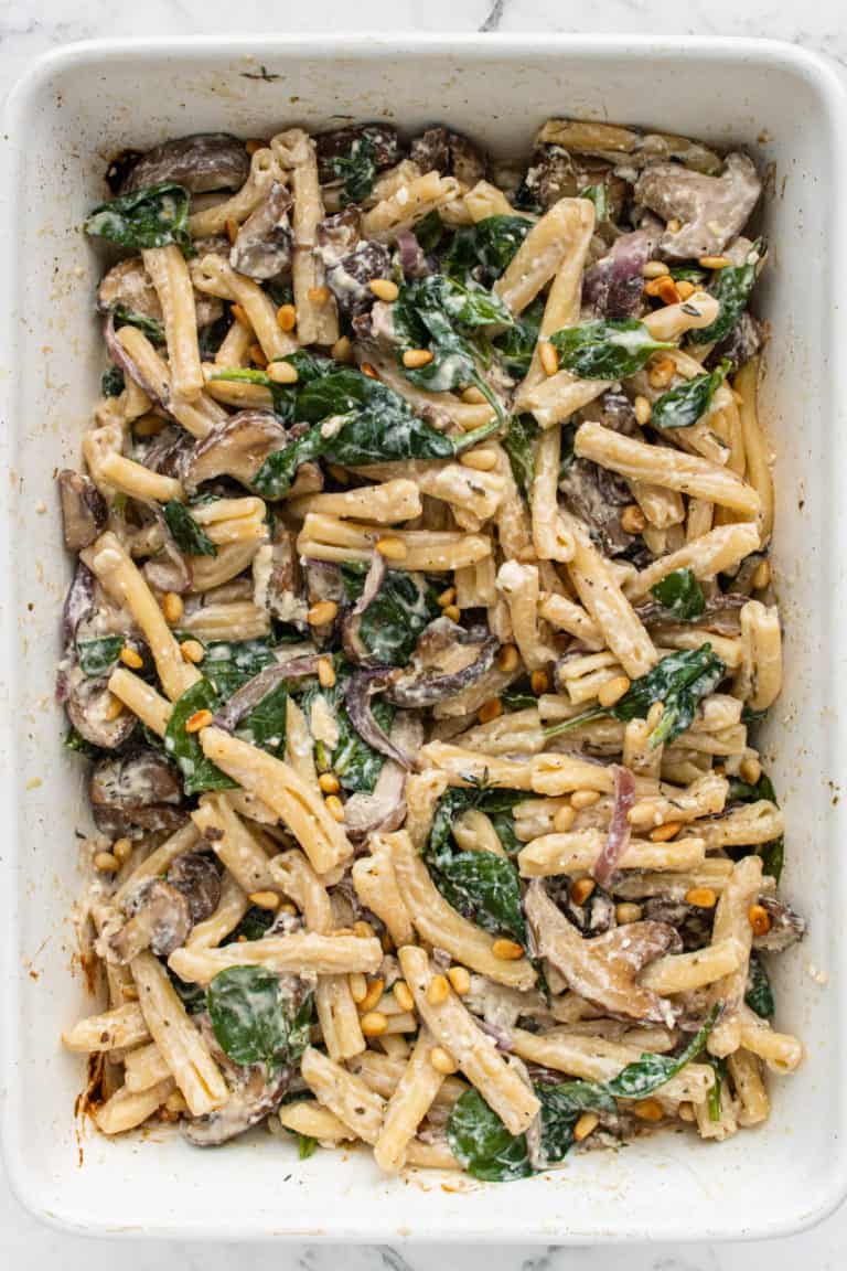 Baked Feta Pasta with Mushrooms Cooking With Ayeh