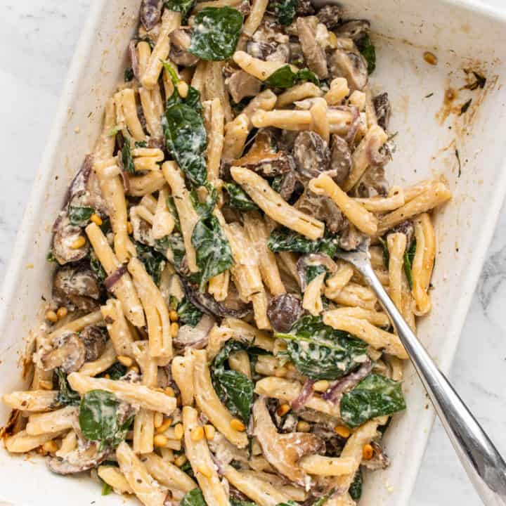 Baked Feta Pasta with Mushrooms Cooking With Ayeh