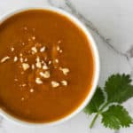 Peanut Sauce Recipe with peanuts crumbled on top