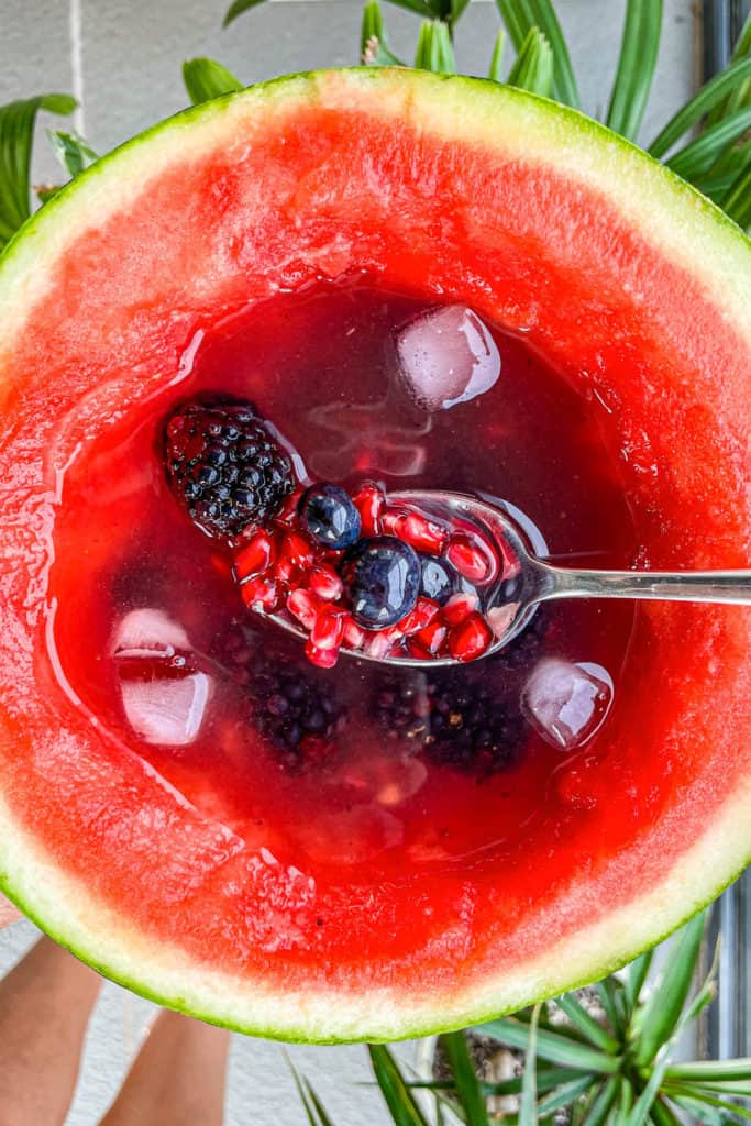 Natures Cereal TikTok Recipe served in a baby watermelon