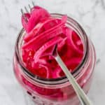 Quick Pink Pickled Onions - just 5 minutes! - Sugar Salt Magic