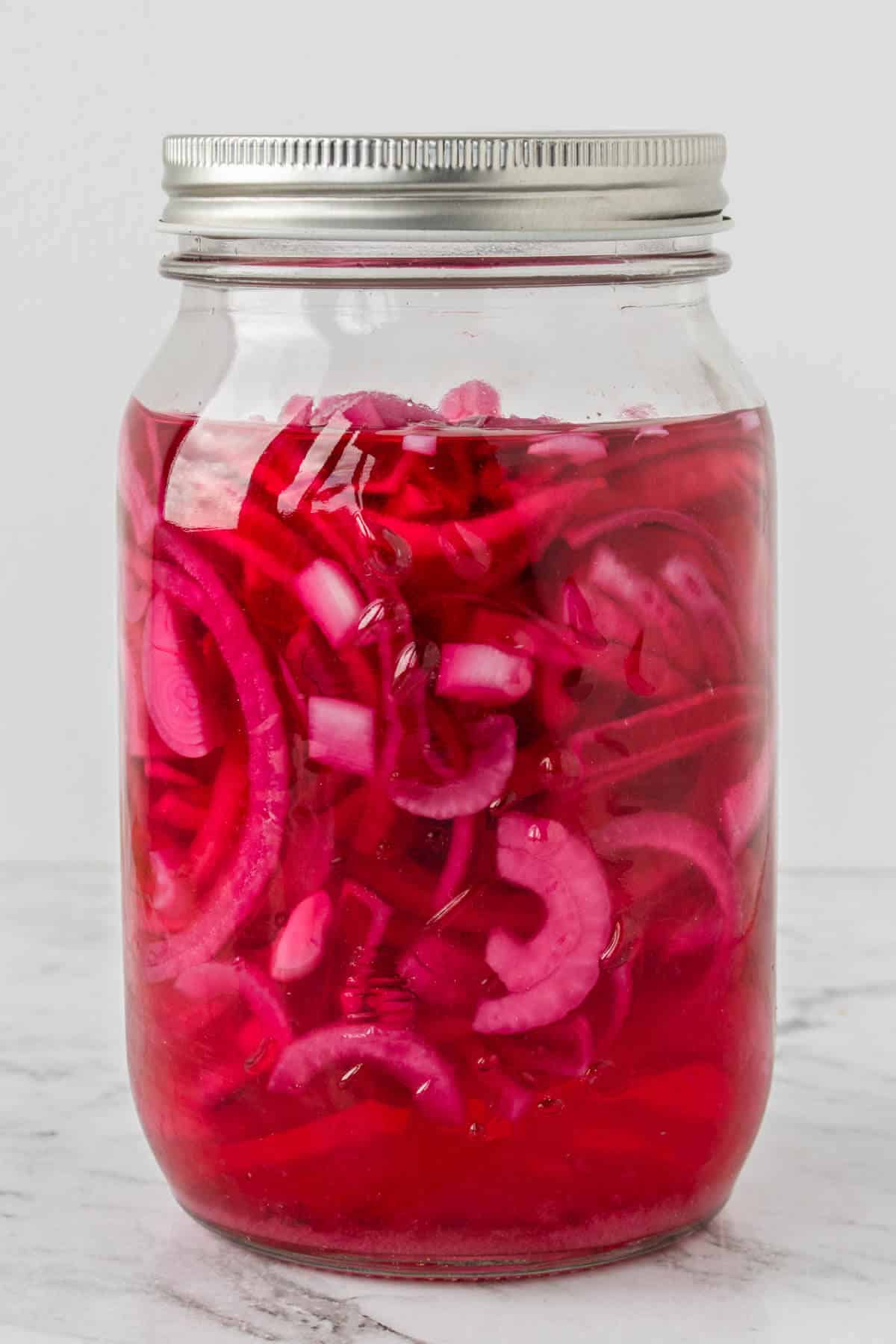 Quick Pickled Onions in a jar