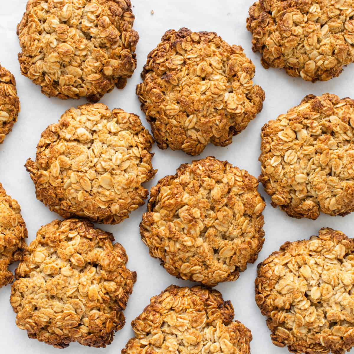 A spread of vegan Anzac Biscuits