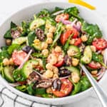 Angle shot of Mediterranean Quinoa Salad in a bowl