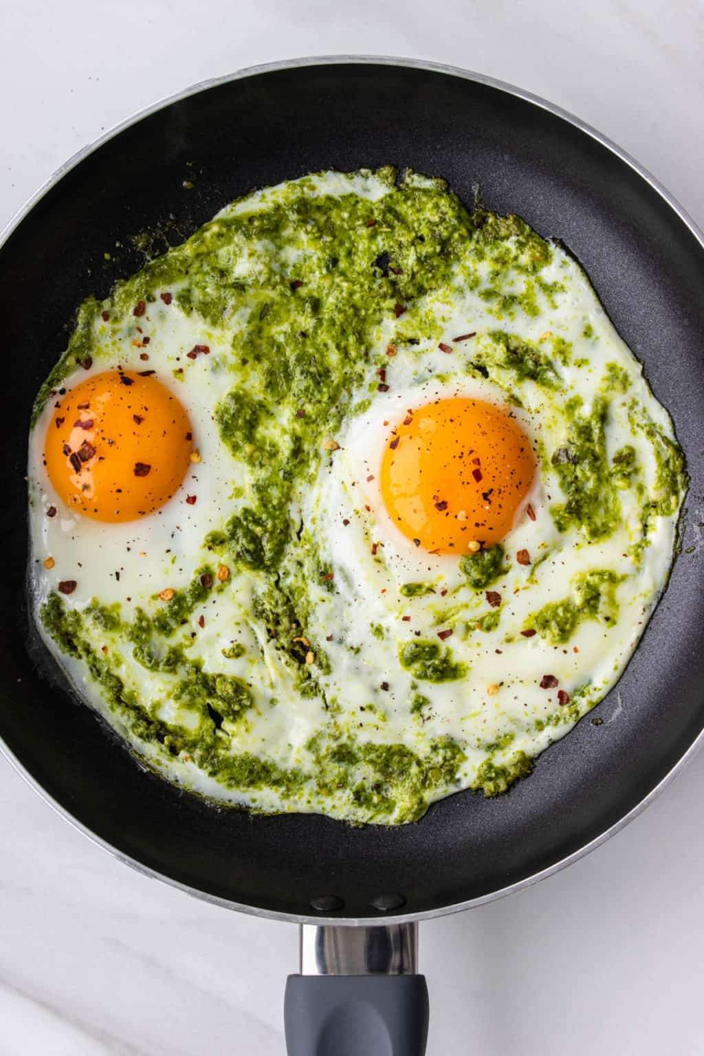Pesto Eggs Cooking With Ayeh