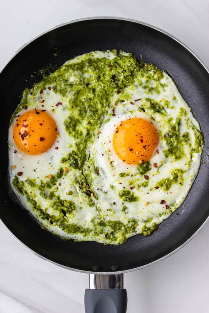 Pesto Eggs Cooking With Ayeh