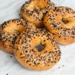 Protein bagels made with 2 ingredients greek yogurt and wheat flour