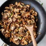 Sauteed mushrooms and onions topped with fresh parsley