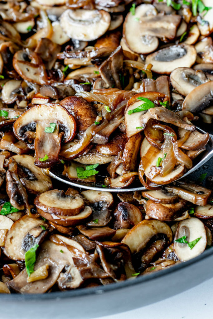 Sauteed Mushrooms and Onions - Cooking With Ayeh