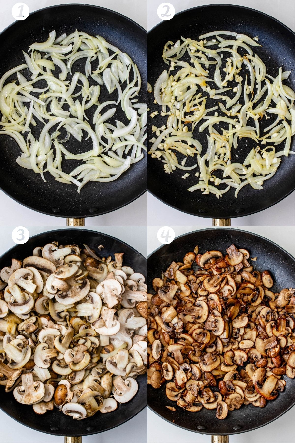 Sauteed Mushrooms and Onions Cooking Steps