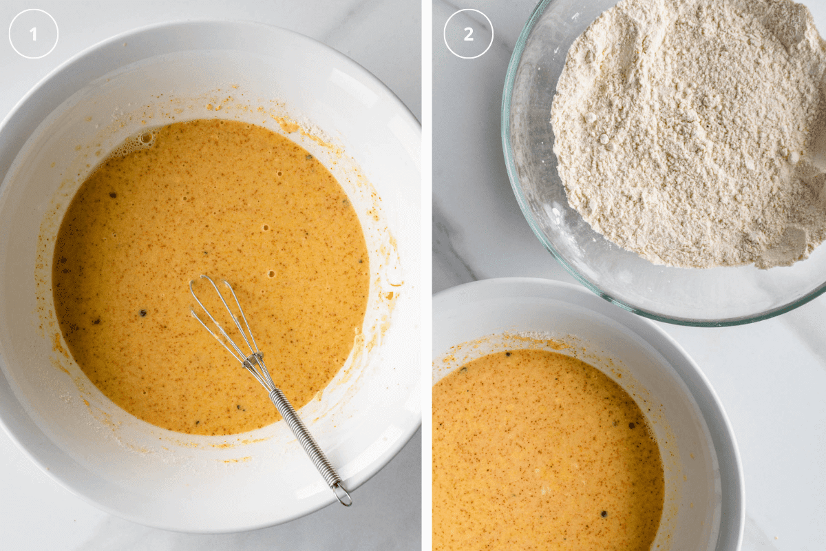 Images to show how to prepare the batter