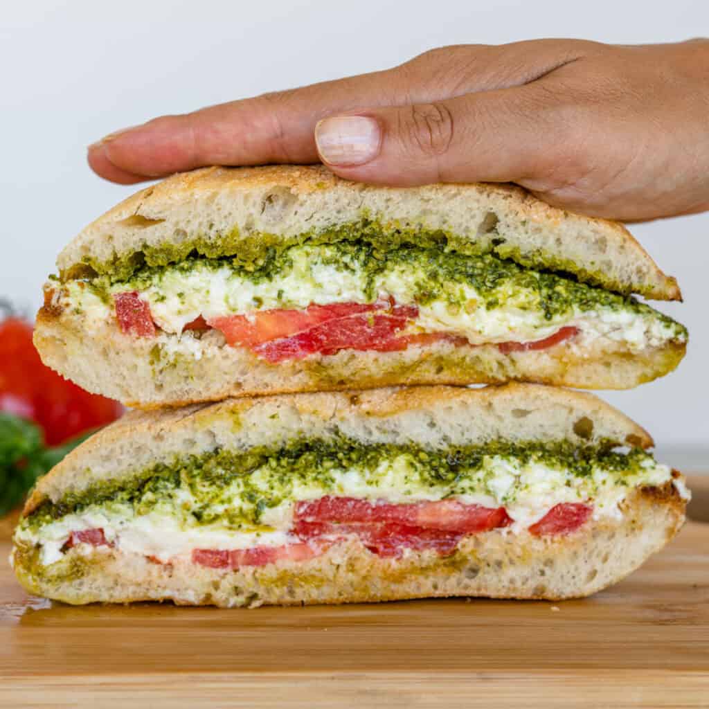Burrata Caprese Sandwich Cooking With Ayeh