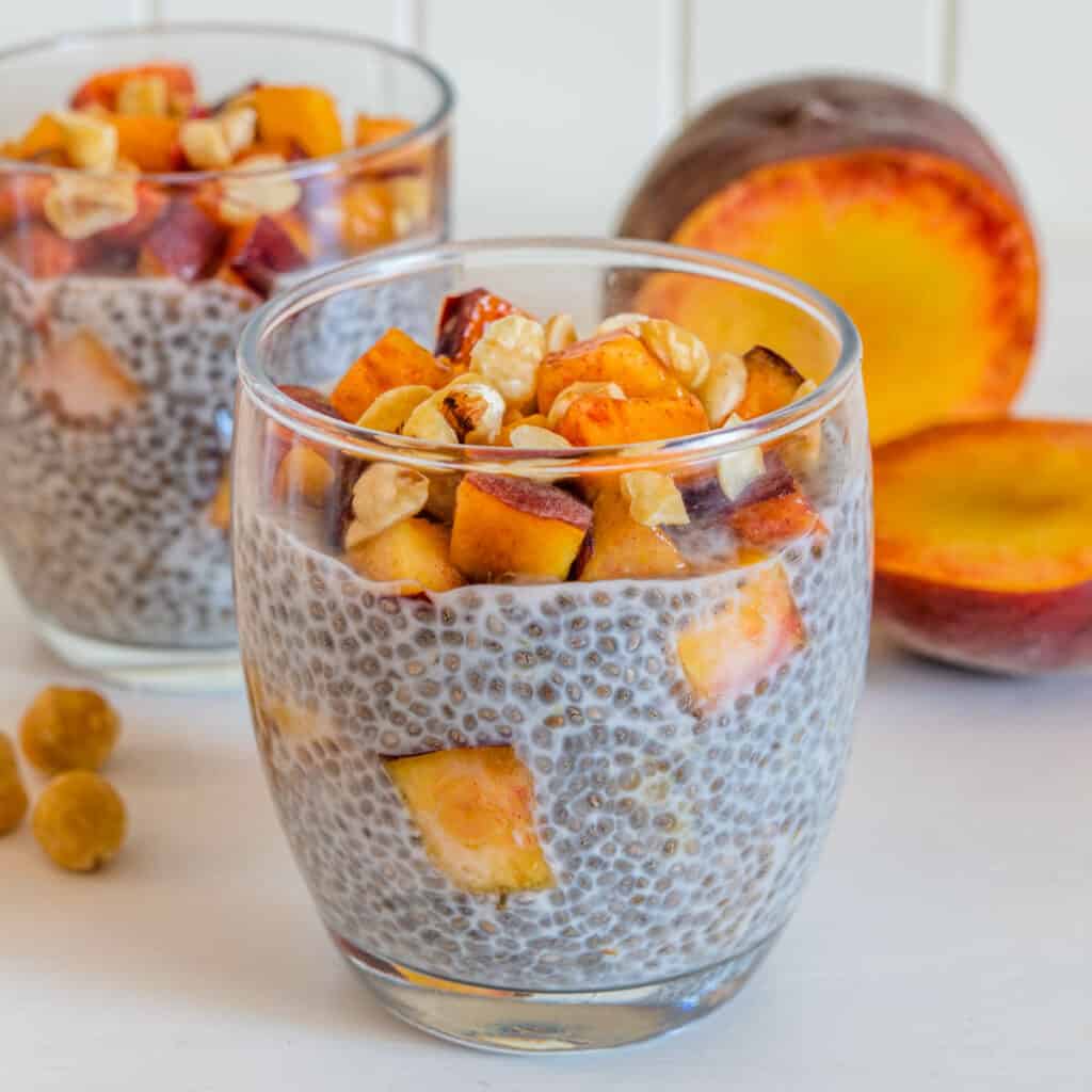 Peach Chia Pudding - Cooking With Ayeh