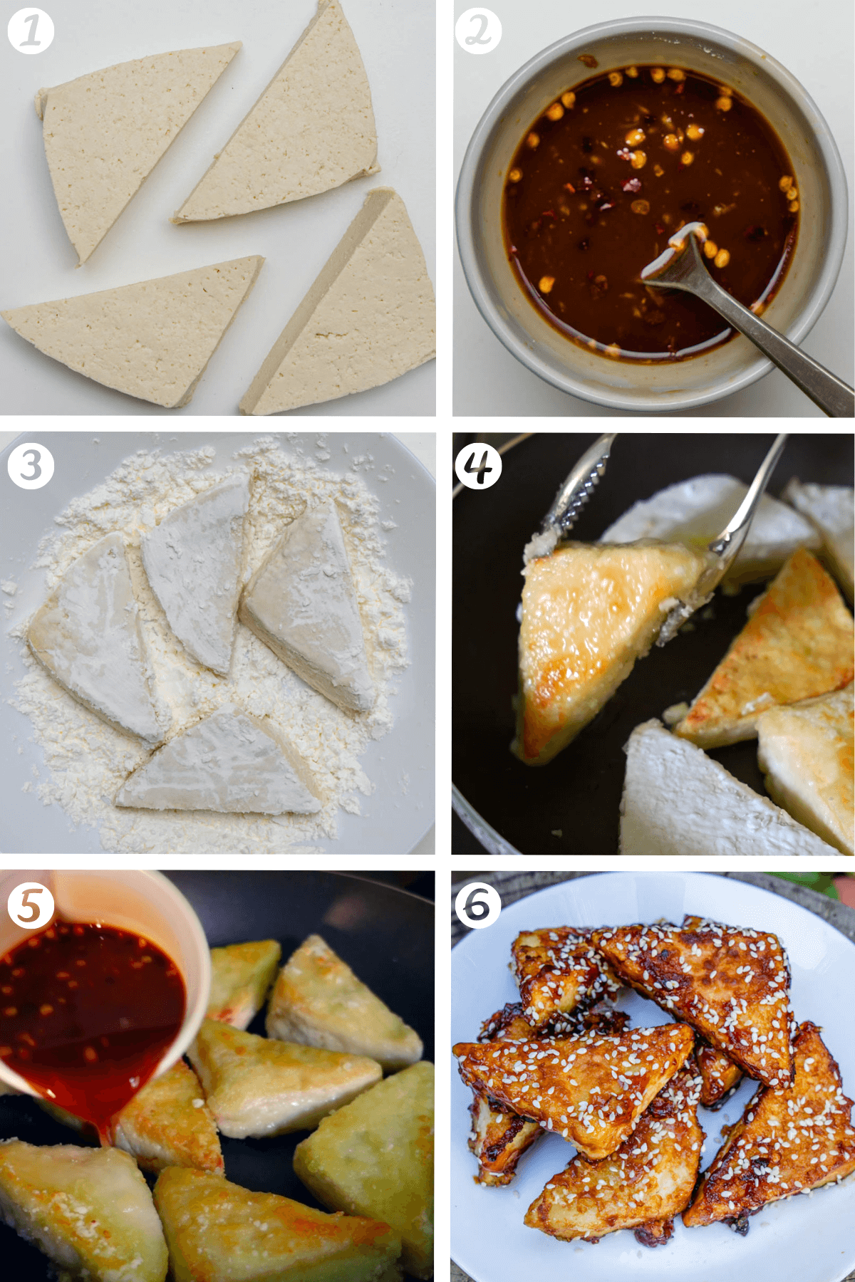 Steps on how to make Crispy Sticky Tofu