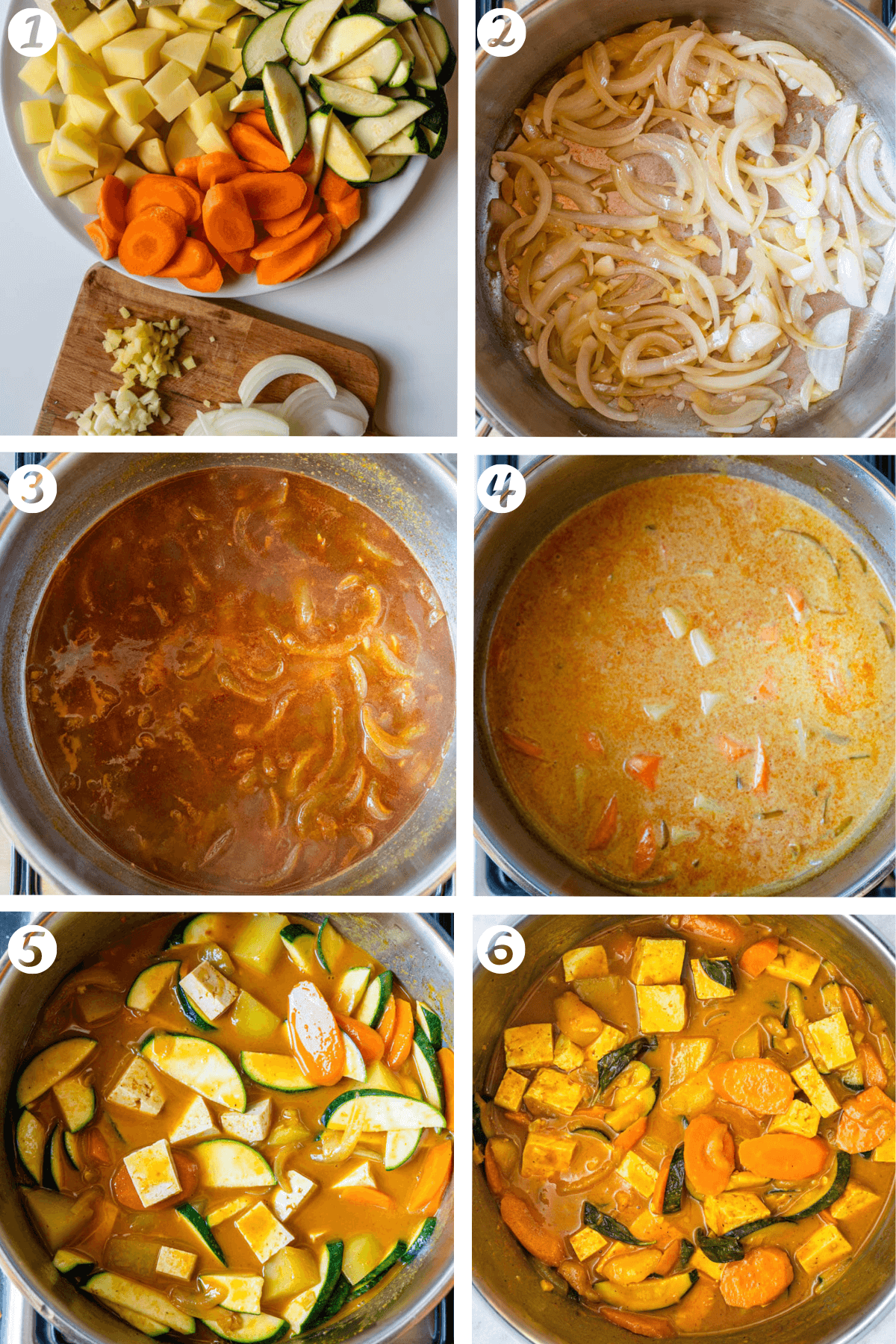 Steps on how to make a thai yellow curry vegan