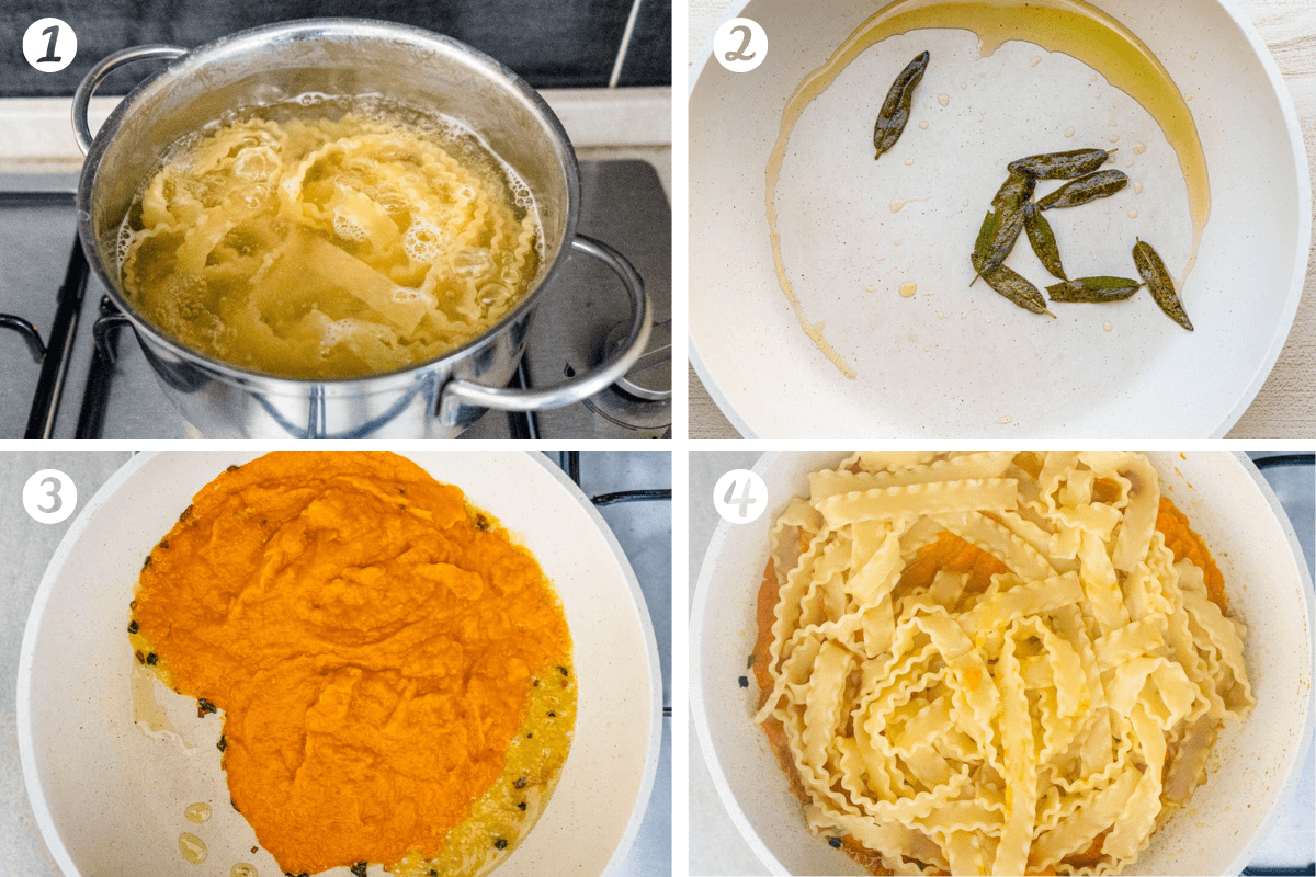 Steps on how to make pumpkin pasta sauce