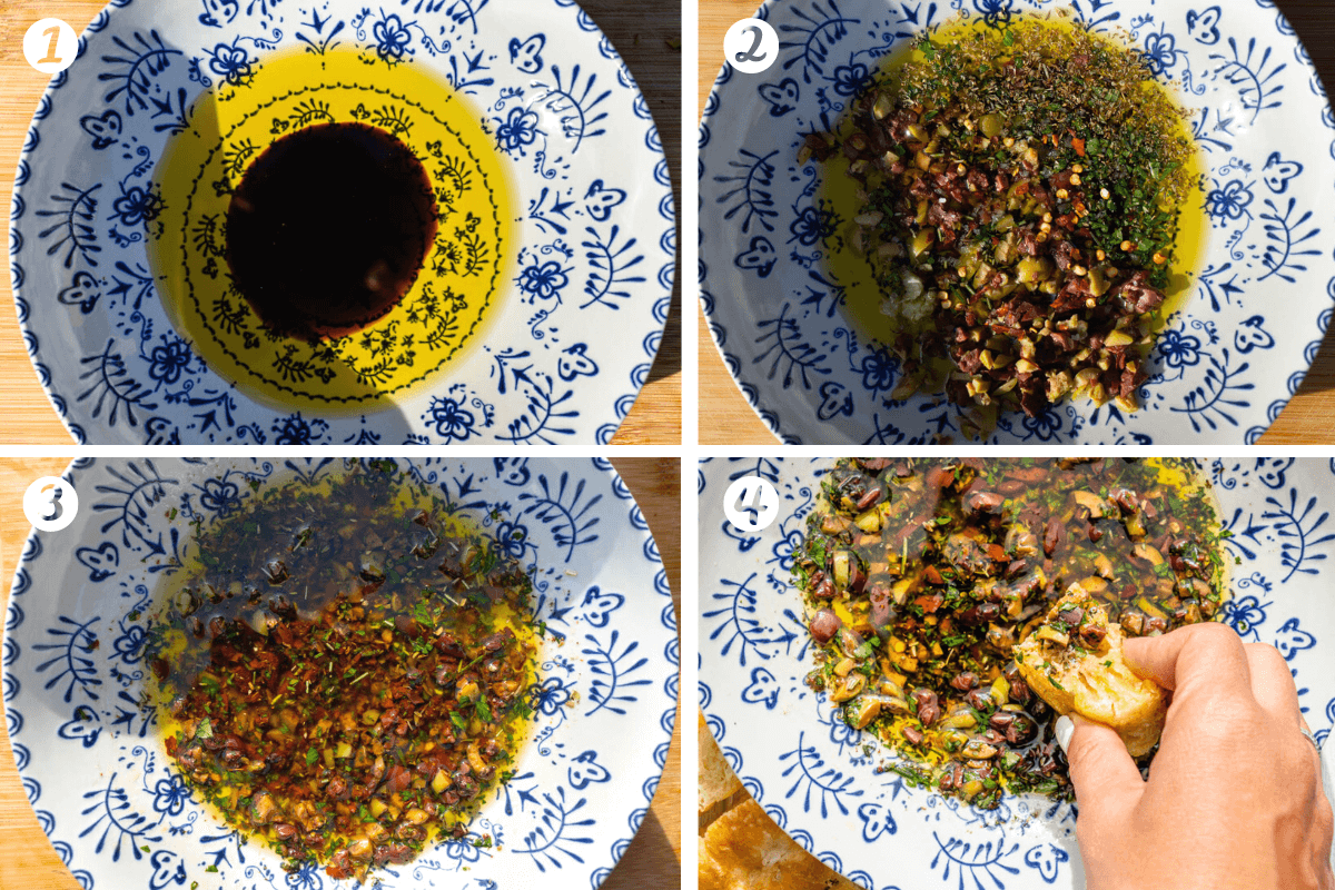 Steps on how to make bread dipping oil