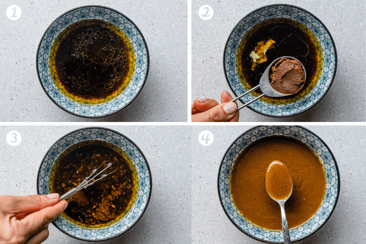 Steps on how to make a miso ginger dressing