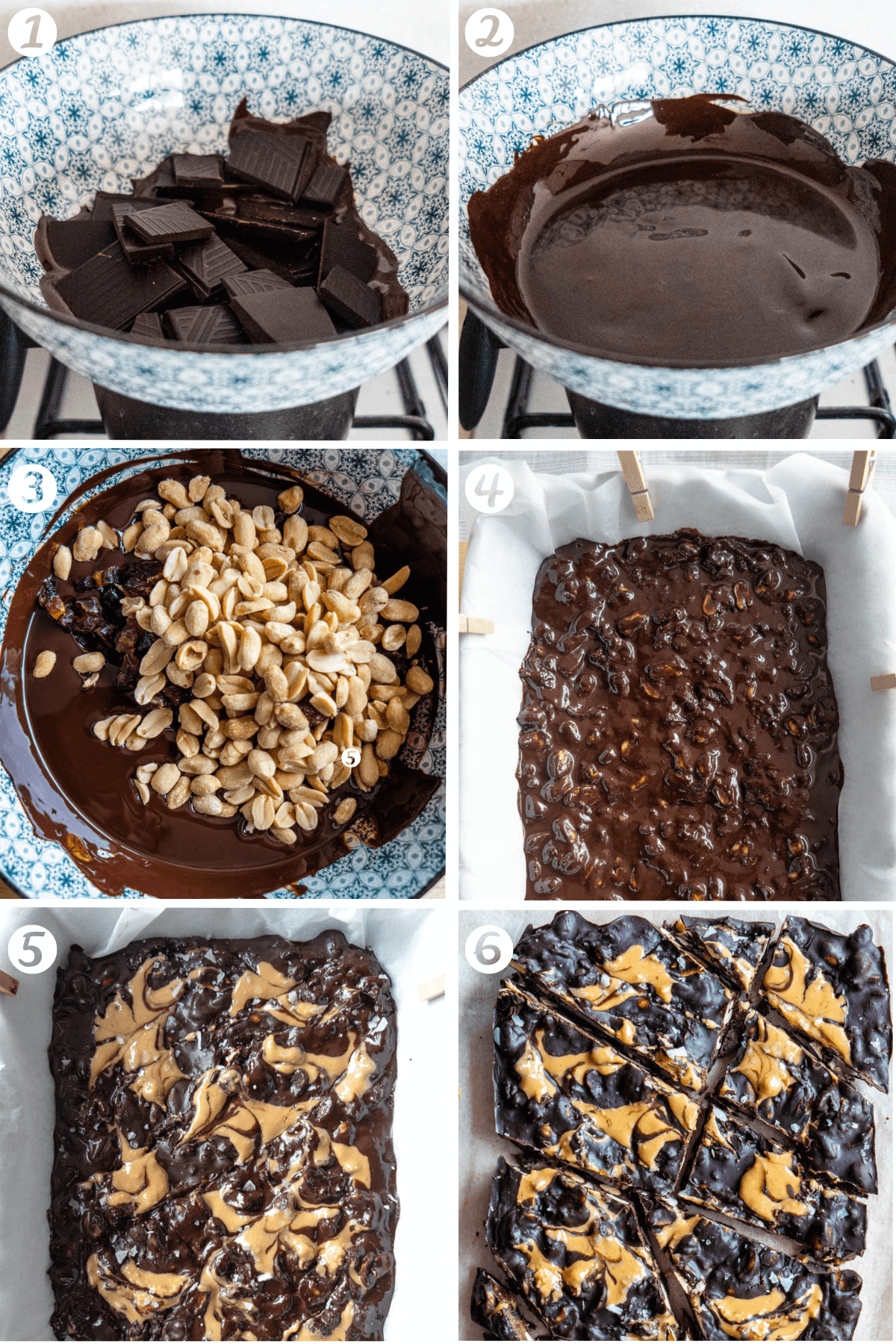 Simple step by step on how to make chocolate bark