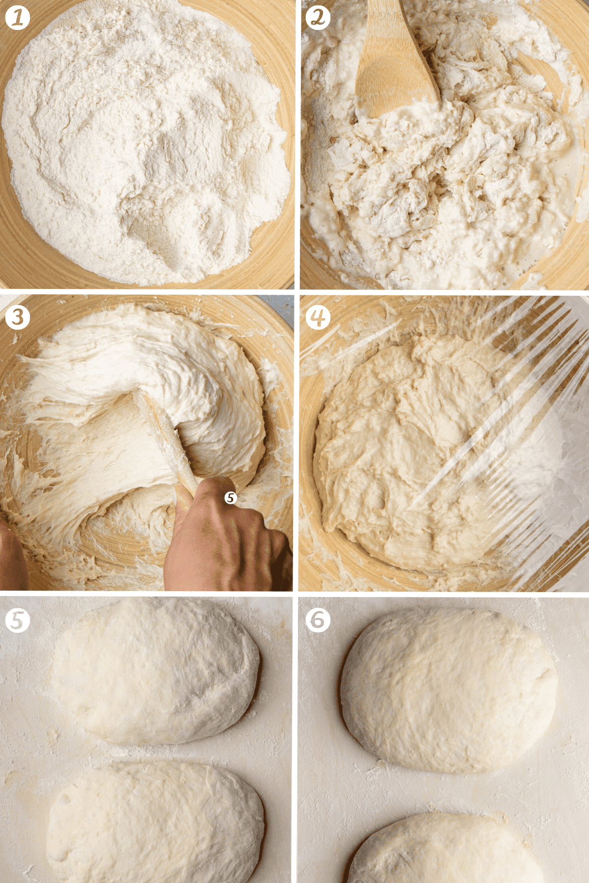 Steps on how to prepare the dough to make Persian Barbari