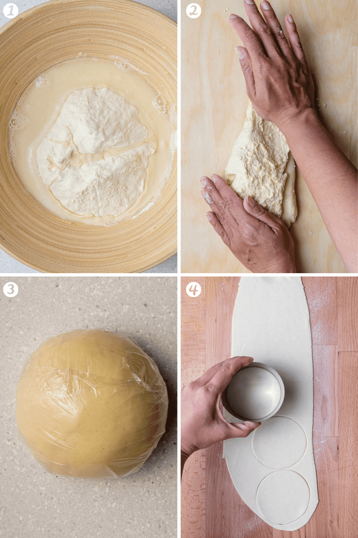 Steps on how to prepare the pasta dough