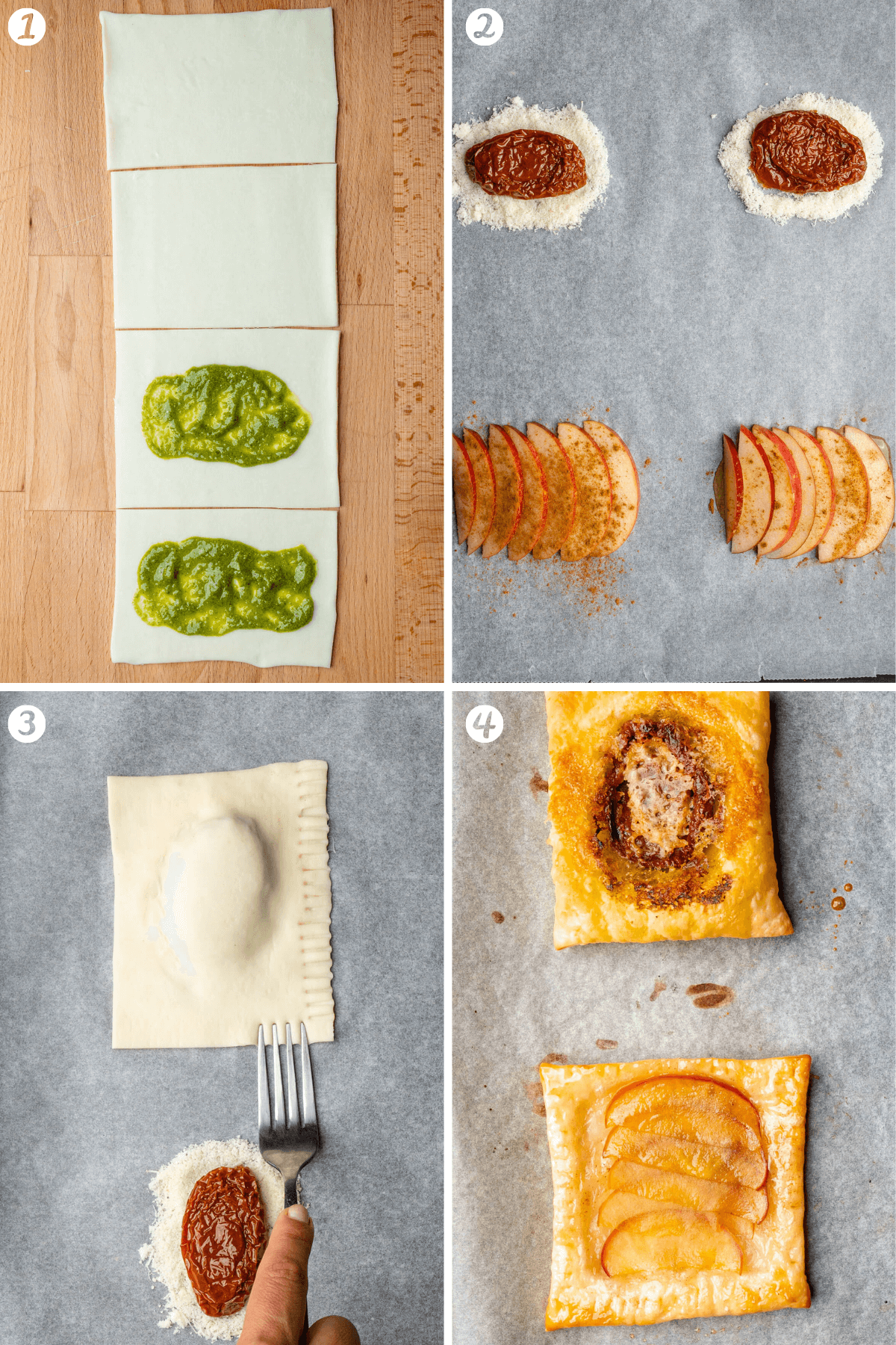 Steps on how to make Upside Down Puff Pastries, sweet and savory