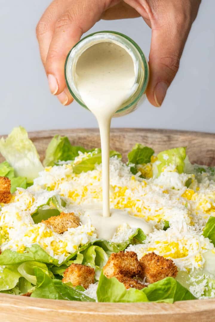 Caesar Salad Dressing Without Anchovies (Healthy & Vegetarian
