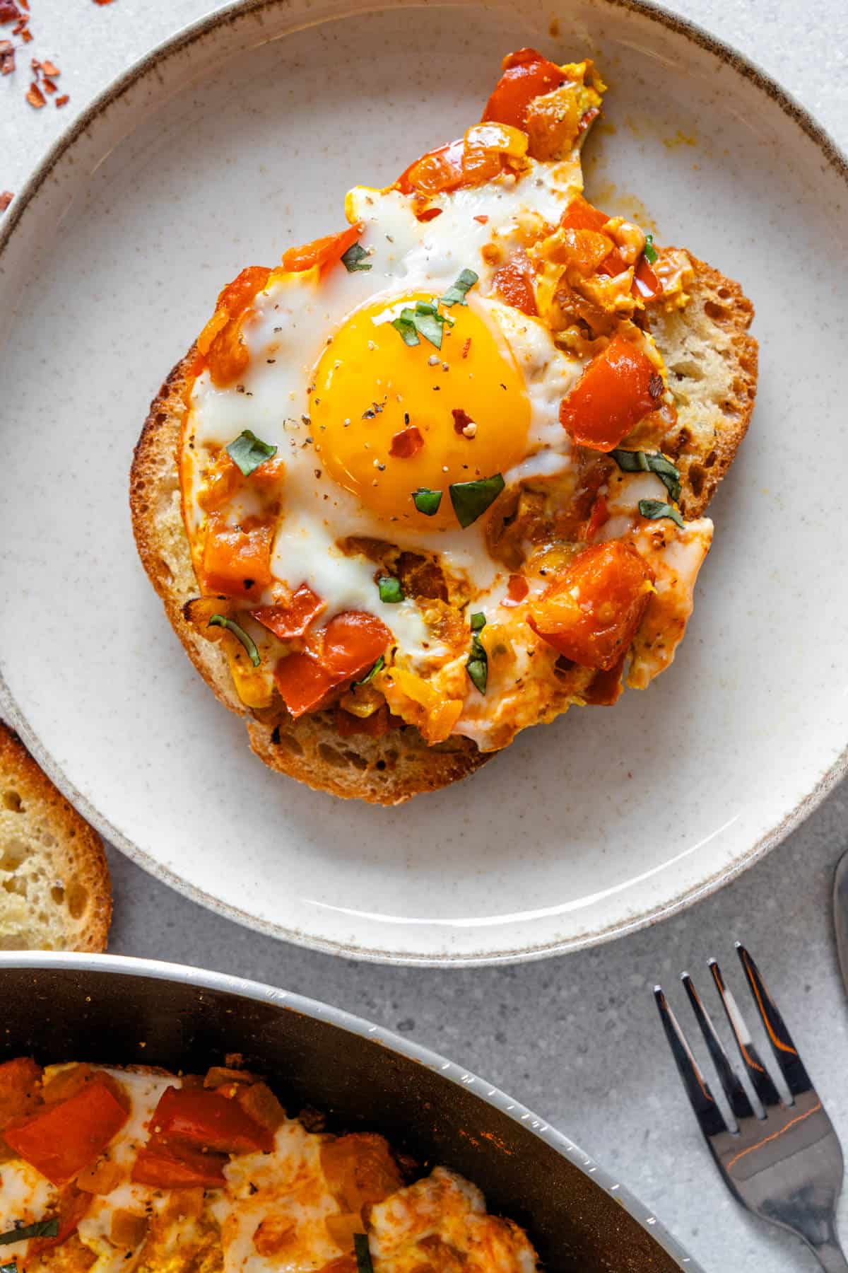 Persian Omelette served on a piece of toast