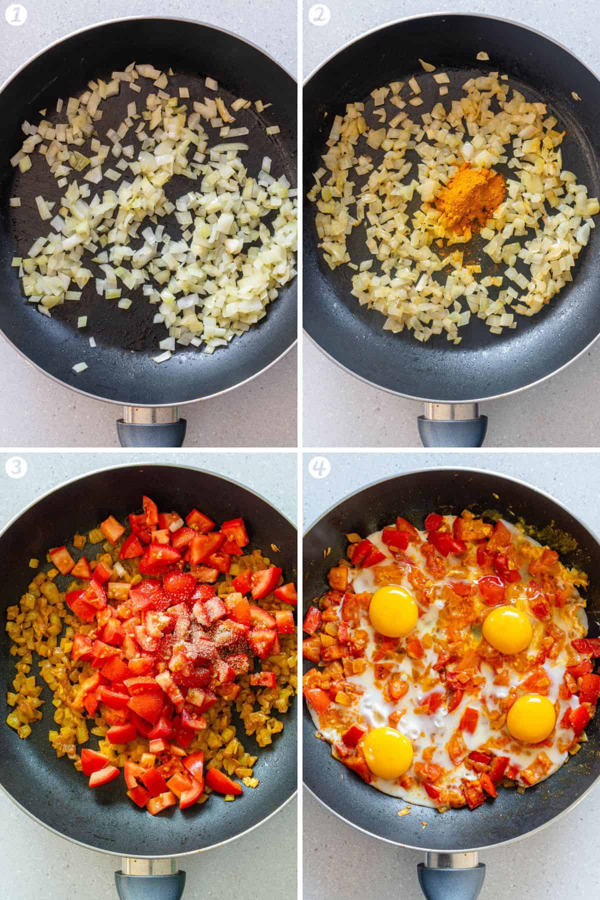 Steps on how to make a Persian Omelette