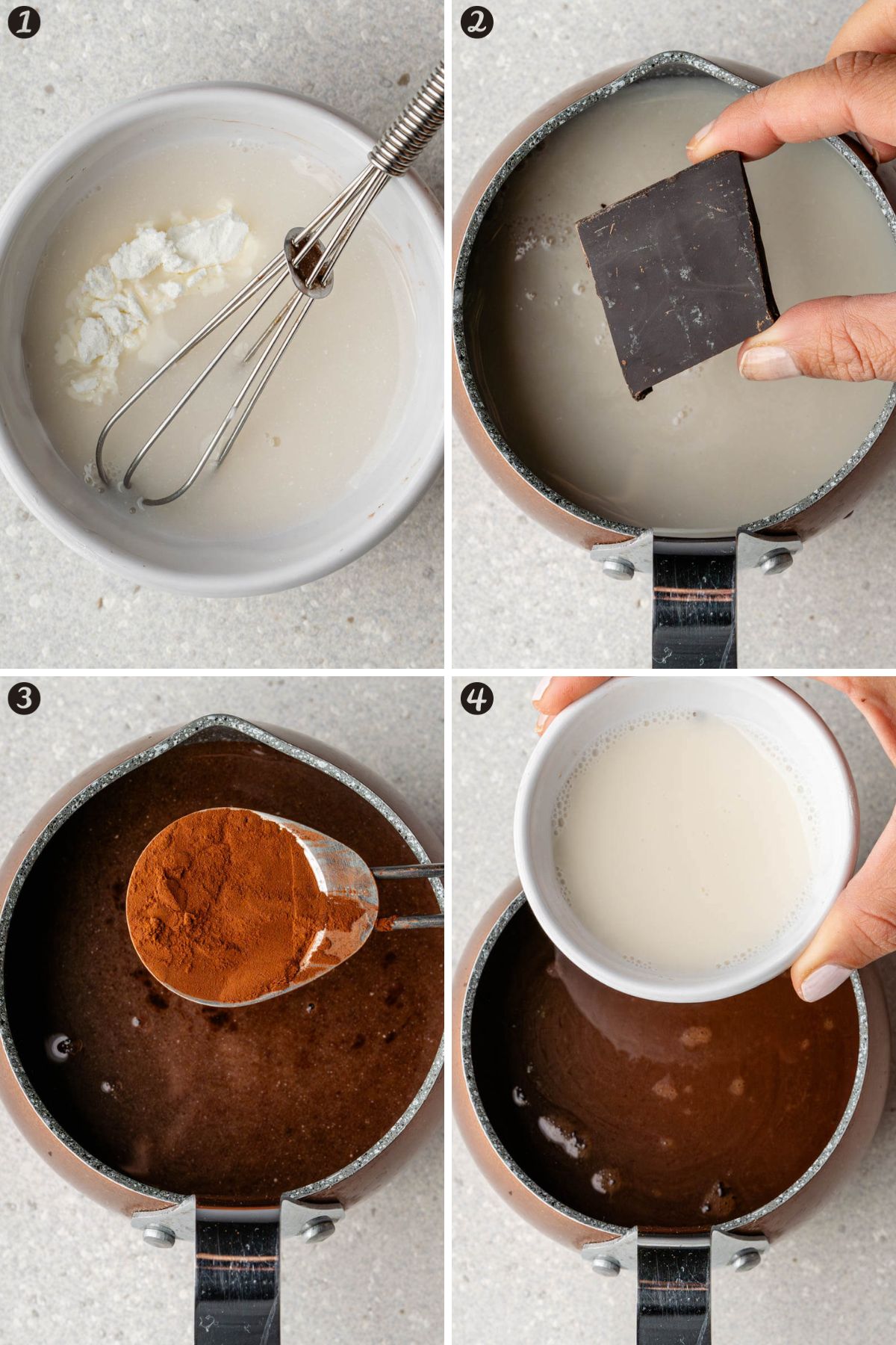Steps on how to make Italian Hot Chocolate