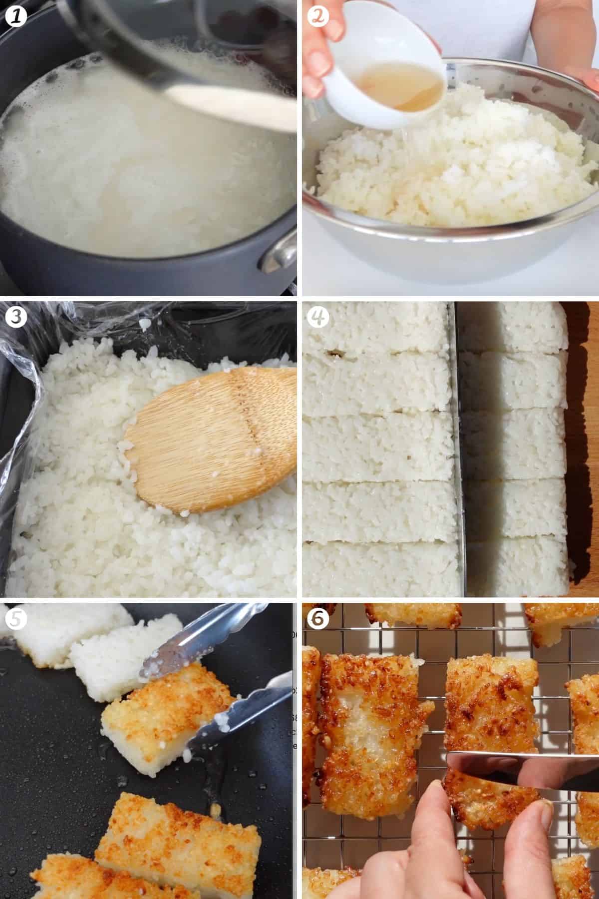 Steps on how to make crispy rice