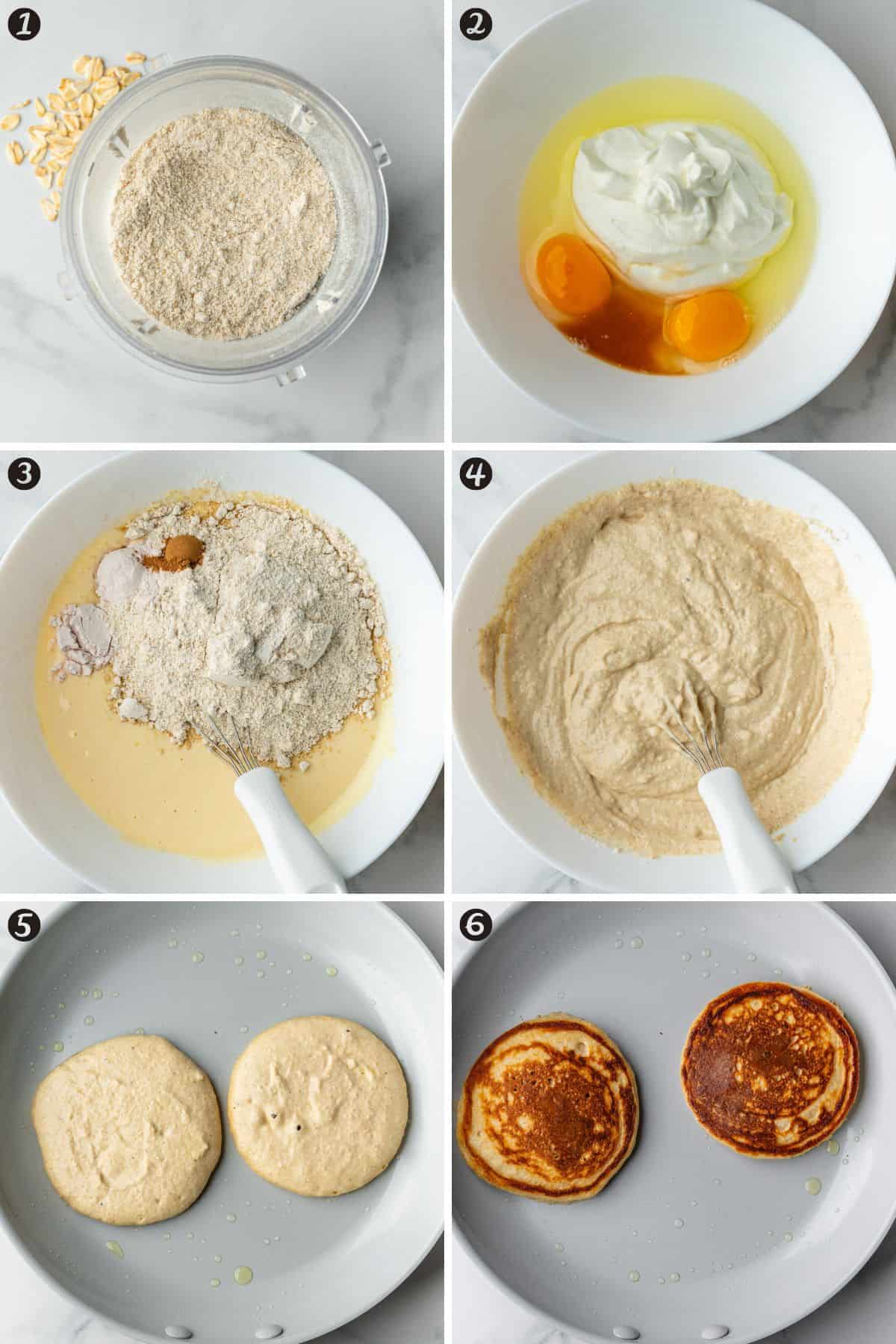 Steps on how to make Greek yogurt pancakes