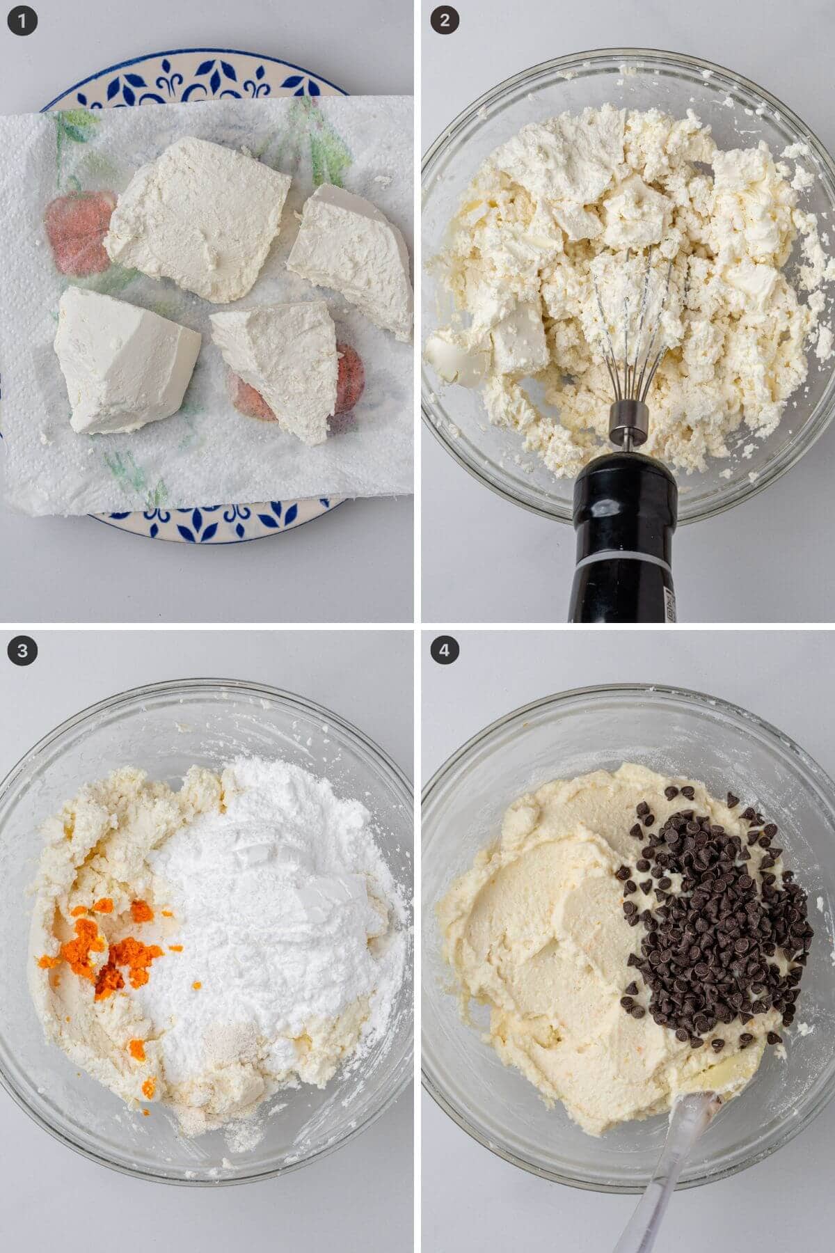 Steps on how to make cannoli dip