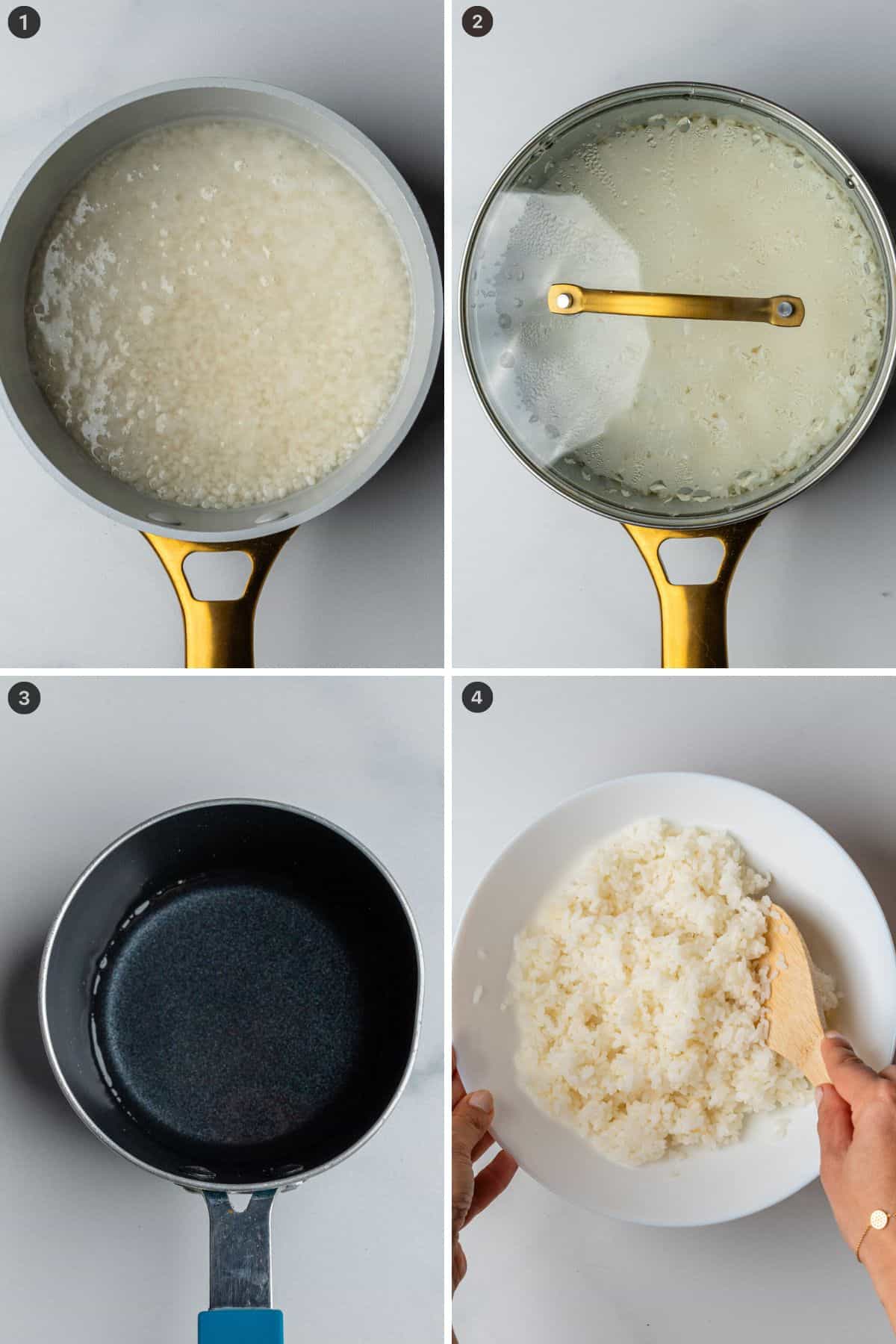 Steps on how to cook sushi rice