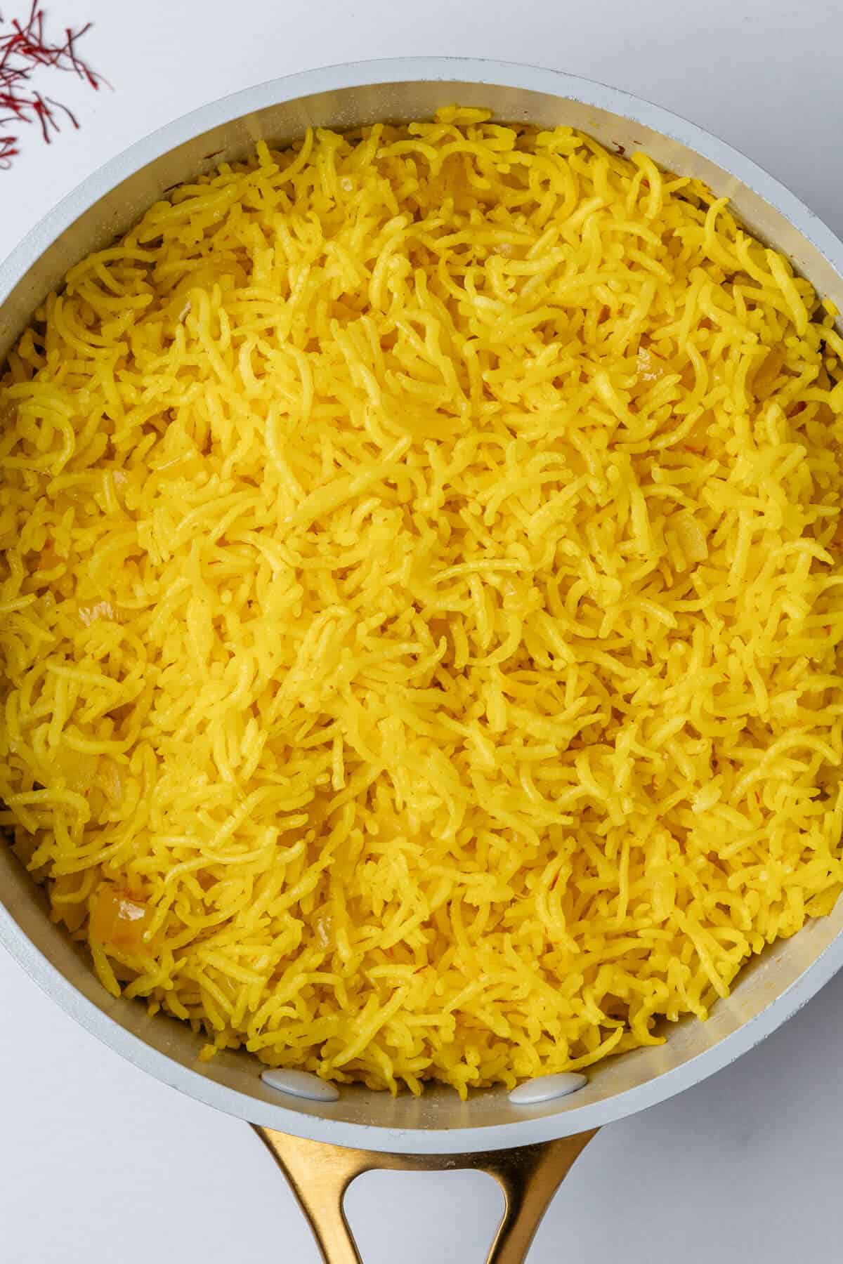 Saffron rice in a pot