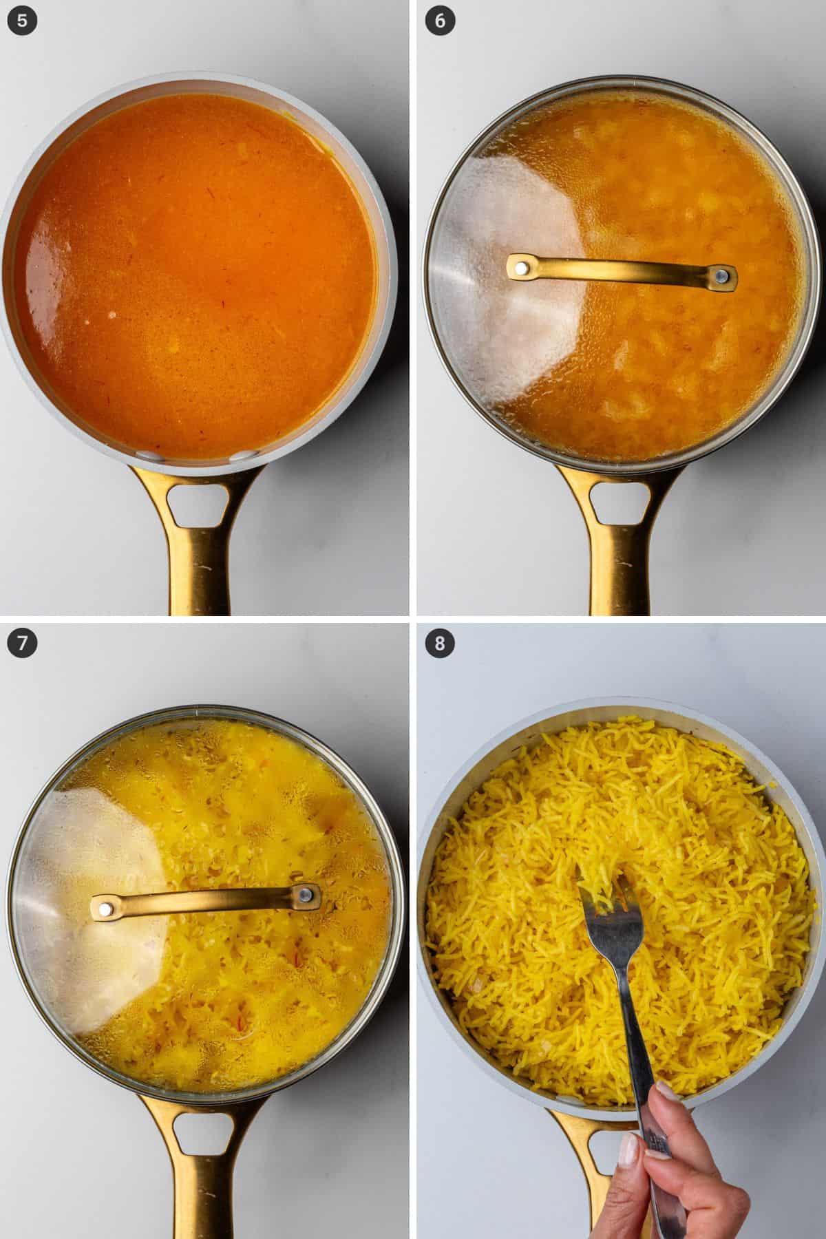 Steps on how to cook saffron rice
