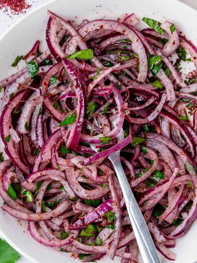 Sumac Onions (10 Minute Turkish Onion Salad)