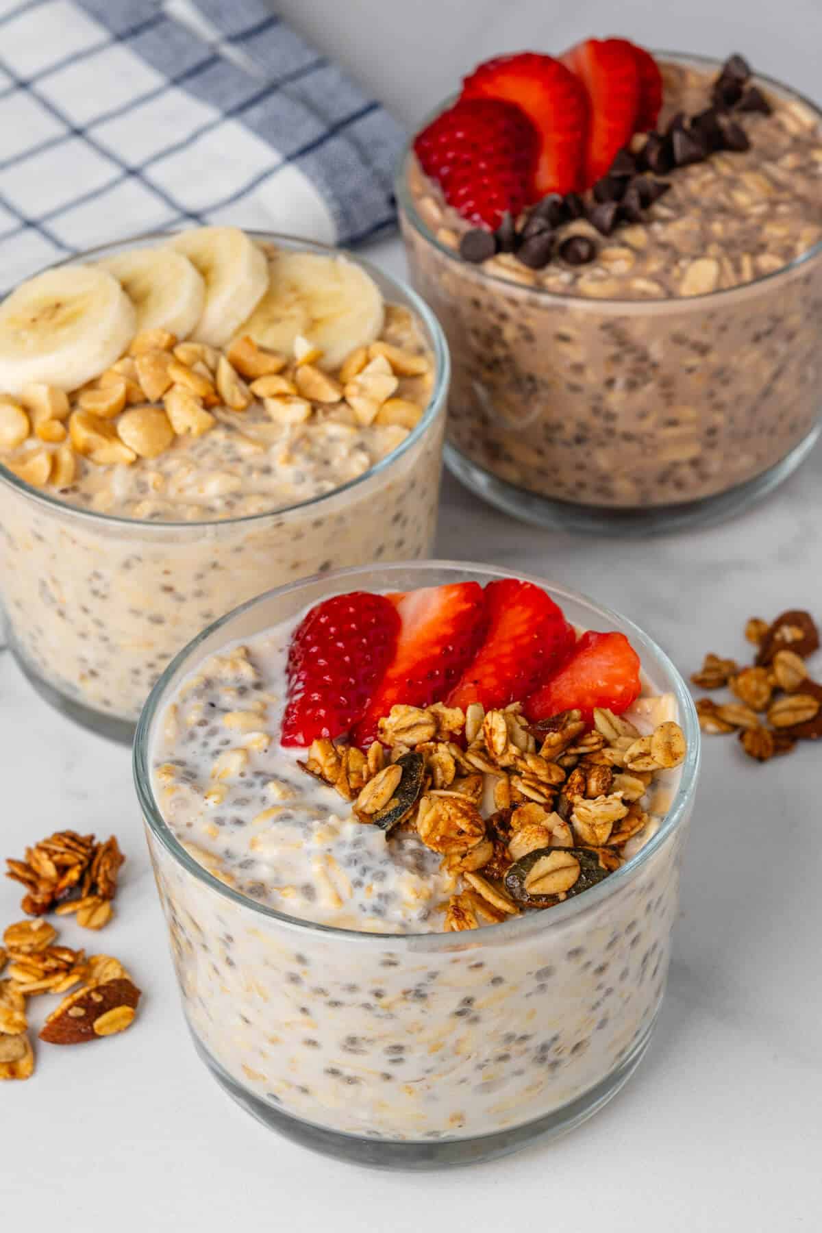 Protein overnight oats with 3 flavors
