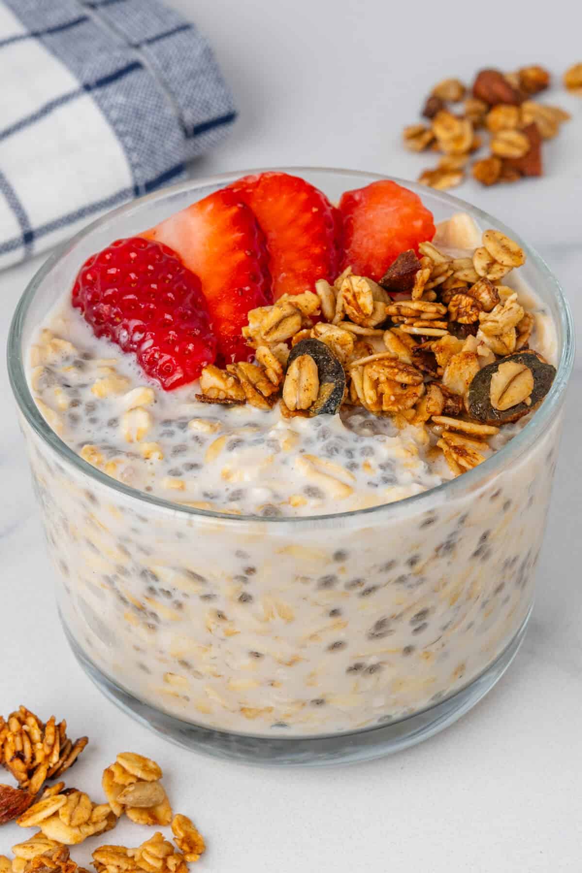 Classic flavor with strawberries and granola toppings