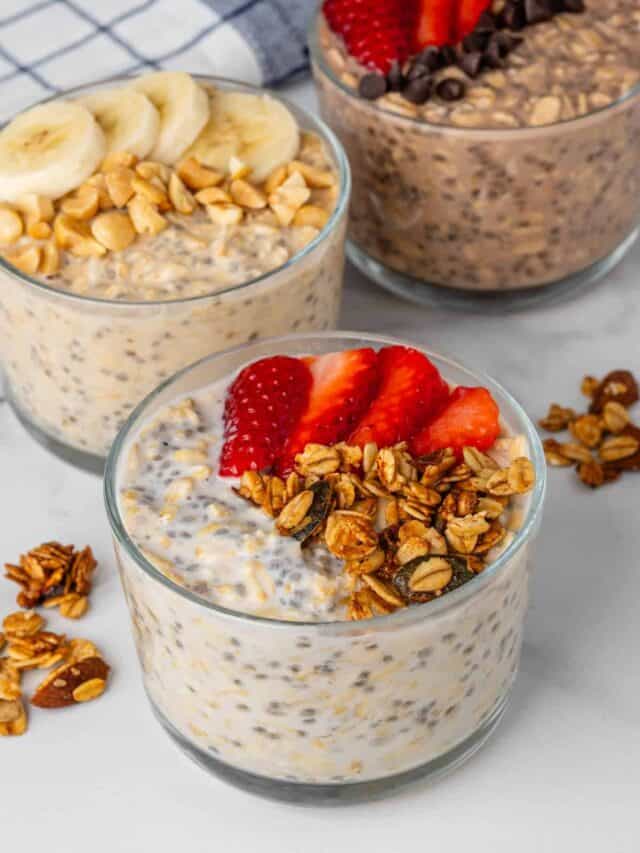Protein Overnight Oats (28g Protein with 4 Ingredients)