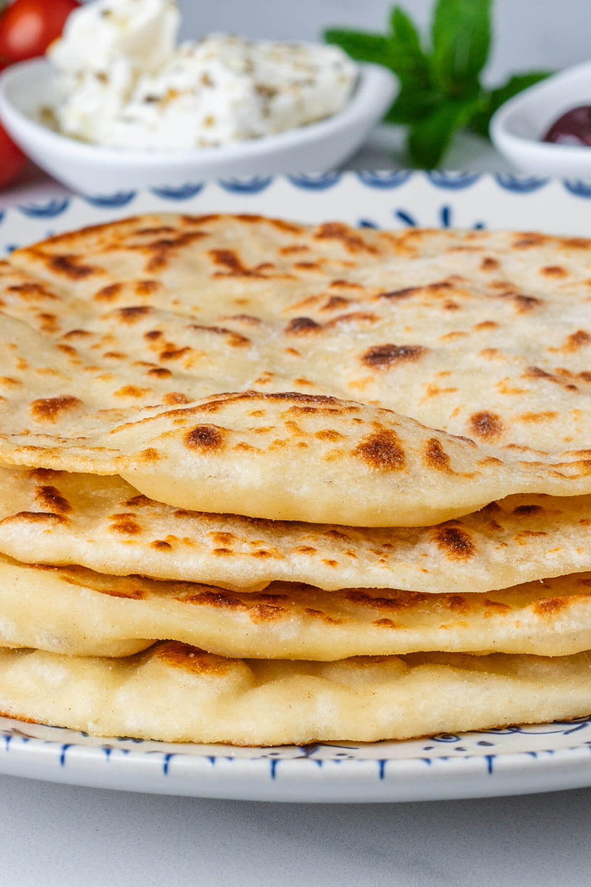 Stack of flatbread to show thickness