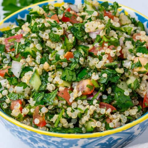 Quinoa Tabbouleh in a salad bowl